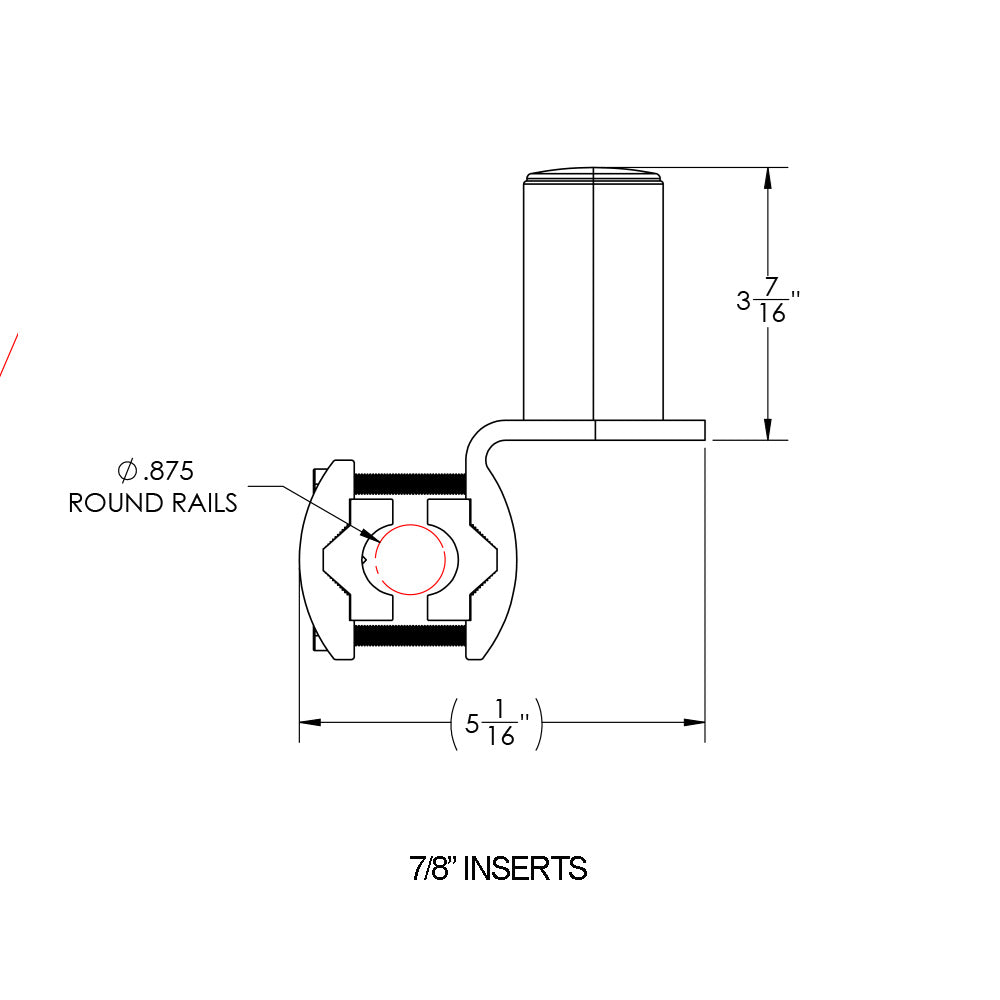 TACO ShadeFin Mini Round Tube Rail Mount [T10-4000-15]