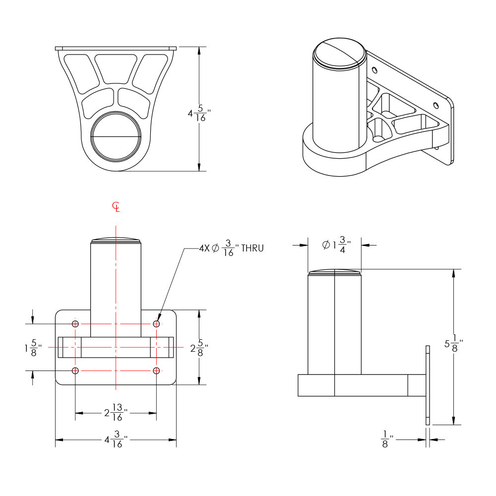TACO ShadeFin Mini Semi-Flush Mount w/Backing Plate [T10-4000-12]