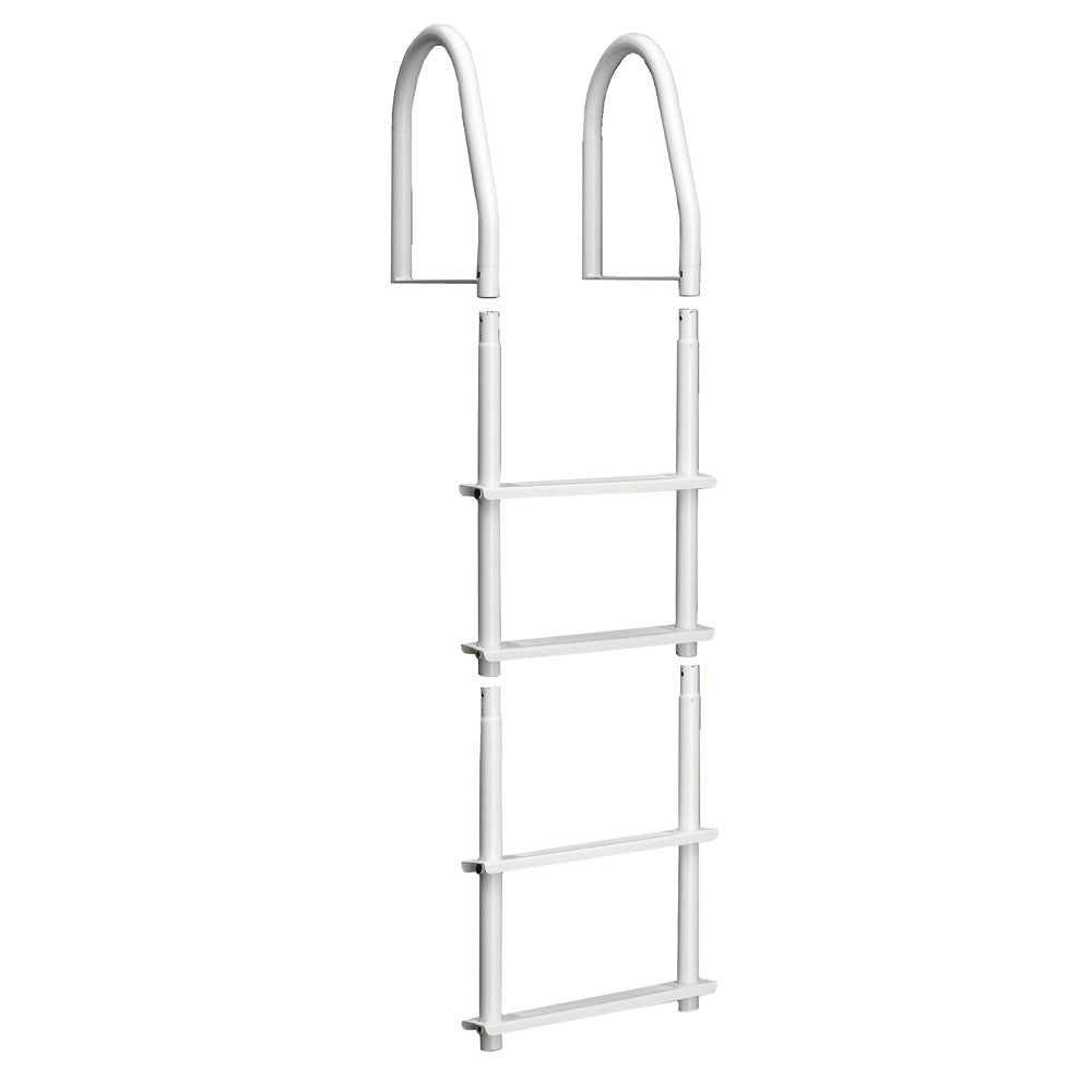 Dock Edge Fixed 4 Step Ladder Bright White Galvalume [2104-F]