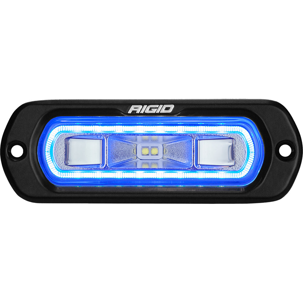 RIGID Industries SR-L Series Marine Spreader Light - Black Flush Mount - White Light w/Blue Halo [52201]