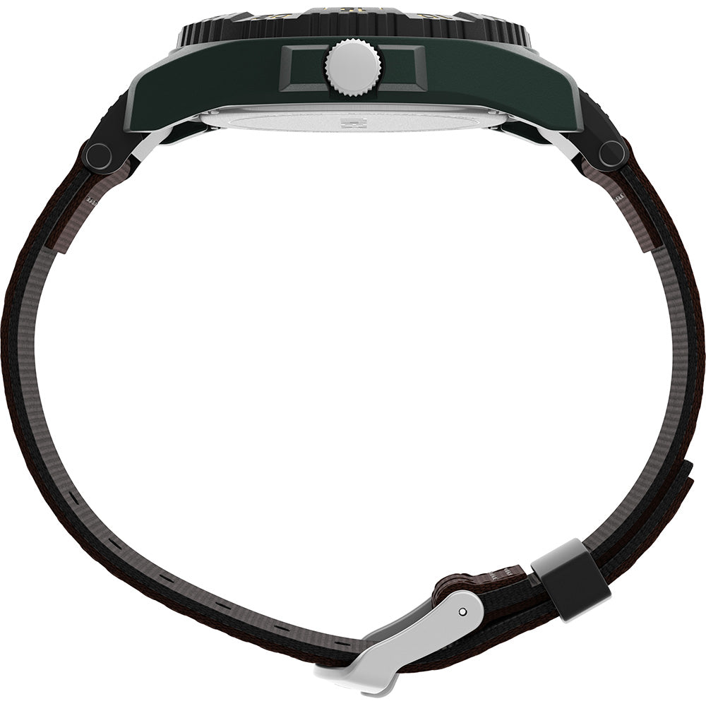 Timex Expedition Acadia Rugged Black Resin Case - Natural Dial - Brown/Black Fabric Strap [TW4B26500]